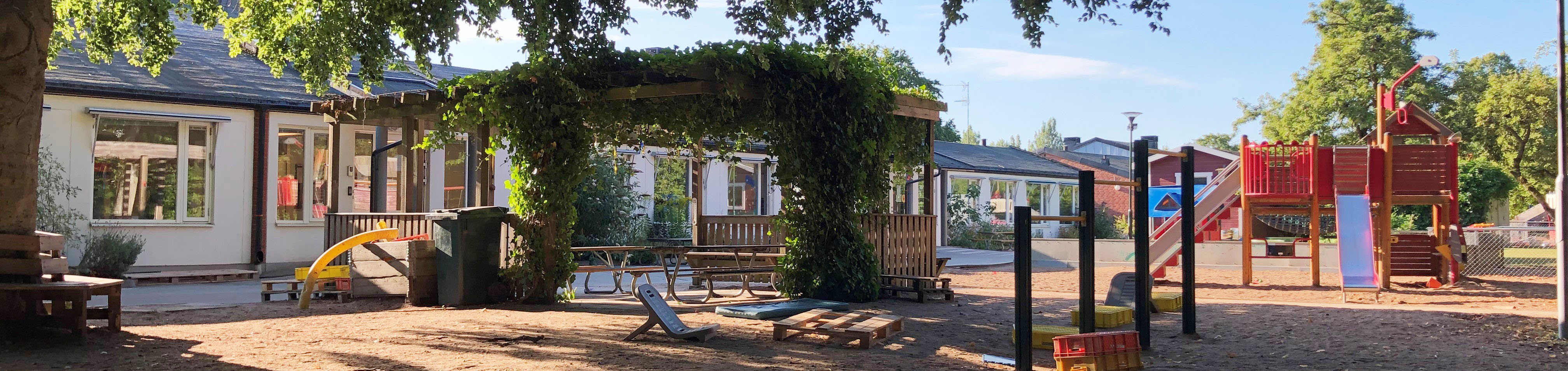 Södra sommarstadens OB-förskola är byggd i ett plan och har fyra avdelningar.