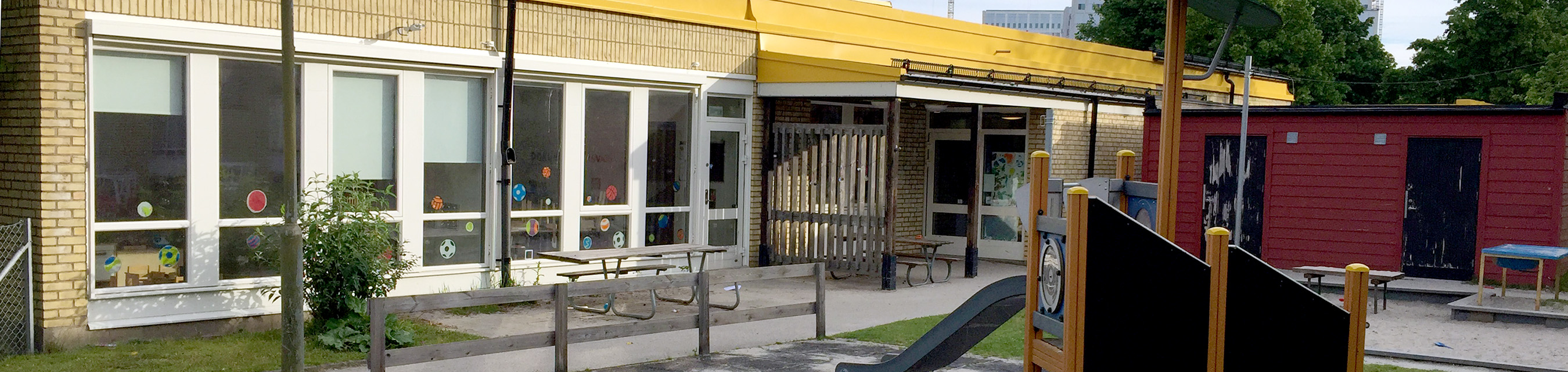 Korrebäckens förskola är byggd i ett plan och fem barngrupper.