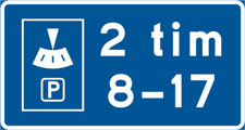 Skylt för P-skiva.