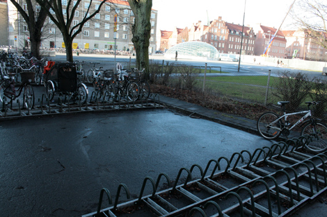 Cykelparkeringar på Klerkgatan