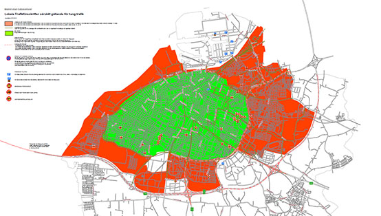 Lokala Trafikföreskrifter särskil gällande för tung trafik