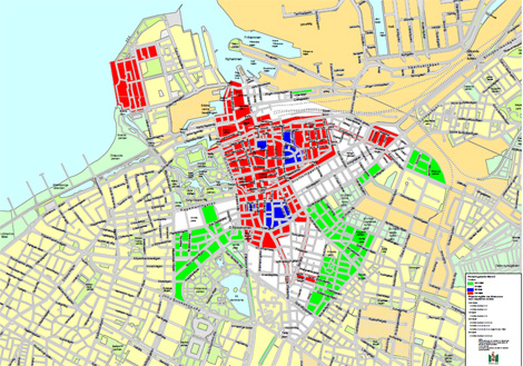 Karta över parkeringsområden i Malmö